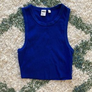 Aritzia TNA ribbed crop top - cobalt blue